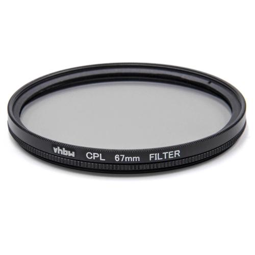 vhbw Filtre polarisant universel pour les objectifs d'appareil photo 67mm - Polariseur circulaire (CPL), noir