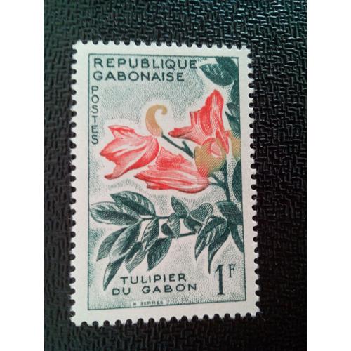 Timbre Gabon Yt 154 Tulipier D'afrique (Spathodea Campanulata) 1961 ( 071012 )