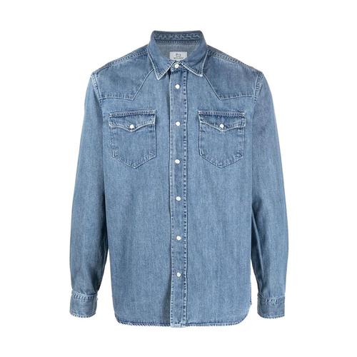 Woolrich - Shirts > Denim Shirts - Blue