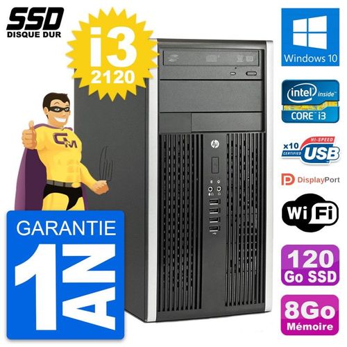 PC Tour HP Compaq Pro 6300 CMT Intel i3-2120 RAM 8Go SSD 120Go Windows 10 Wifi
