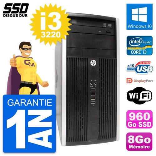 PC Tour HP Compaq Pro 6300 CMT Intel i3-3220 RAM 8Go SSD 960Go Windows 10 Wifi