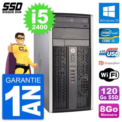 PC Tour HP Compaq Pro 6300 CMT Intel i5-2400 RAM 8Go SSD 120Go Windows 10 Wifi