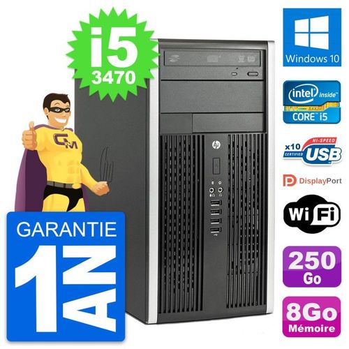 PC Tour HP Pro 6300 CMT Intel i5-3470 RAM 8Go Disque Dur 250Go Windows 10 Wifi
