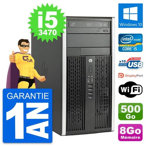 PC Tour HP Pro 6300 CMT Intel i5-3470 RAM 8Go Disque Dur 500Go Windows 10 Wifi