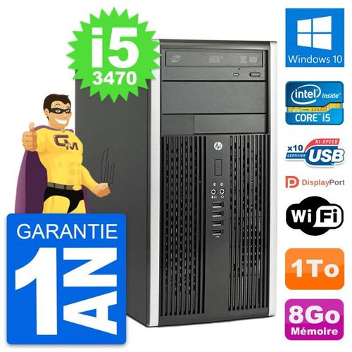 PC Tour HP Compaq Pro 6300 CMT Intel i5-3470 RAM 8Go Disque 1To Windows 10 Wifi