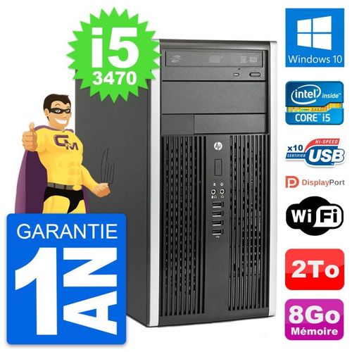 PC Tour HP Compaq Pro 6300 CMT Intel i5-3470 RAM 8Go Disque 2To Windows 10 Wifi