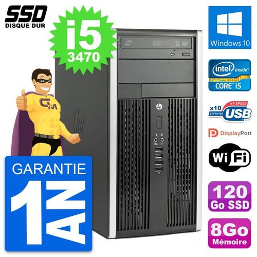 PC Tour HP Compaq Pro 6300 CMT Intel i5-3470 RAM 8Go SSD 120Go Windows 10 Wifi