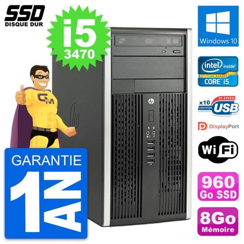 PC Tour HP Compaq Pro 6300 CMT Intel i5-3470 RAM 8Go SSD 960Go Windows 10 Wifi