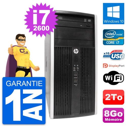 PC Tour HP Compaq Pro 6300 CMT Intel i7-2600 RAM 8Go Disque 2To Windows 10 Wifi