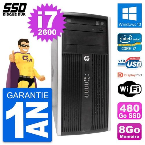 PC Tour HP Compaq Pro 6300 CMT Intel i7-2600 RAM 8Go SSD 480Go Windows 10 Wifi