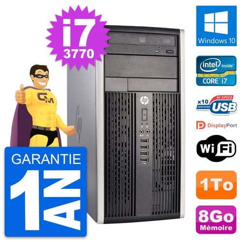 PC Tour HP Compaq Pro 6300 CMT Intel i7-3770 RAM 8Go Disque 1To Windows 10 Wifi