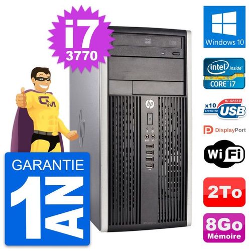 PC Tour HP Compaq Pro 6300 CMT Intel i7-3770 RAM 8Go Disque 2To Windows 10 Wifi