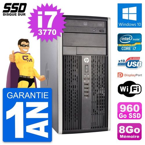 PC Tour HP Compaq Pro 6300 CMT Intel i7-3770 RAM 8Go SSD 960Go Windows 10 Wifi