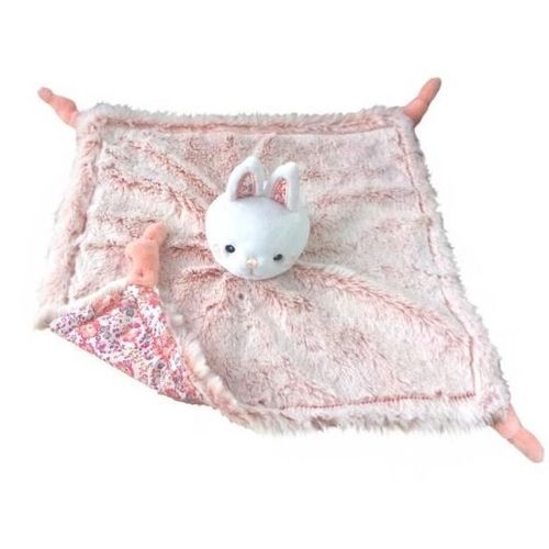 Doudou Lapin Domiva Rose Saumon Peluche Lapinou Jouet Bebe Naissance Cuddly Toy Plush Bunny
