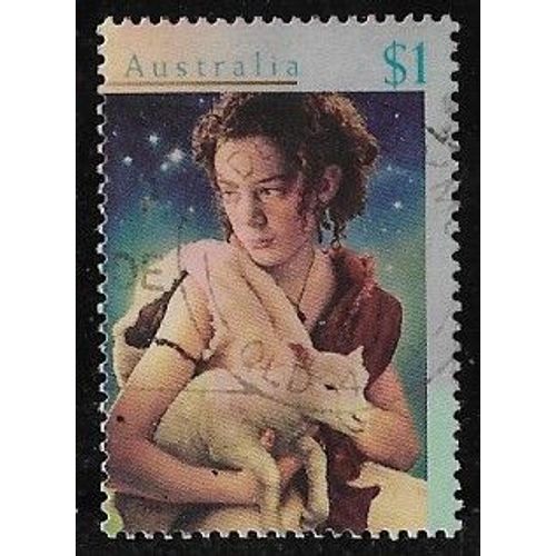 Timbre DAustralie N°1544 Y & T 1 $ Multicolore Noël Berger Avec Mouton