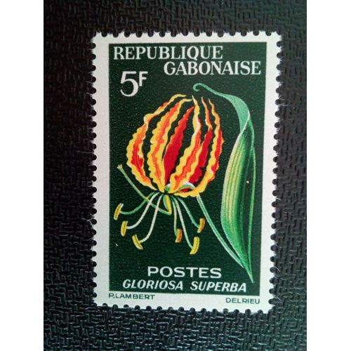 Timbre Gabon Yt 176 Gloriosa Superba 1964 ( 071012 )