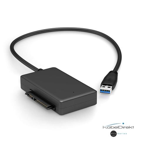 KabelDirekt USB 3.0 Adaptateur SATA (SATA 2,5 pouces, SSD, HDD, 2TB)