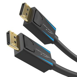 KabelDirekt - 8K Câble DisplayPort (DP sur DP) - 1,5m - (32,4 Gbit/s, résolution UHD avec 8 K / 60 Hz ou 4 K / 120 Hz, HBR3, DSC