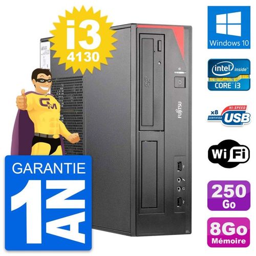PC Fujitsu Esprimo E520 DT Intel i3-4130 RAM 8Go Disque 250Go Windows 10 Wifi