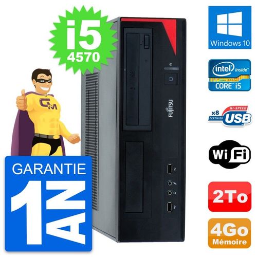 PC Fujitsu Esprimo E520 DT Intel i5-4570 RAM 4Go Disque Dur 2To Windows 10 Wifi