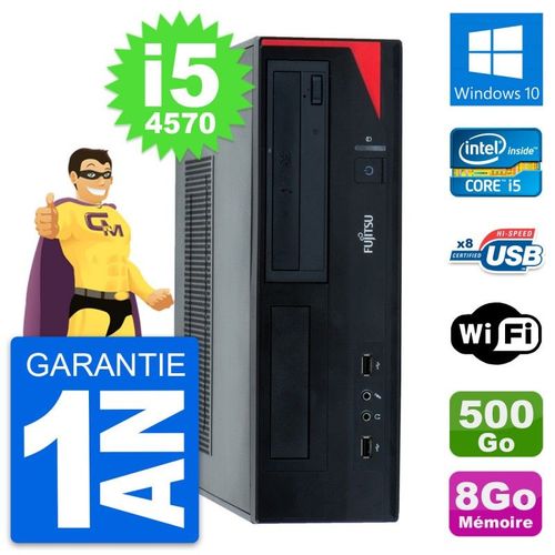 PC Fujitsu Esprimo E520 DT Intel i5-4570 RAM 8Go Disque 500Go Windows 10 Wifi