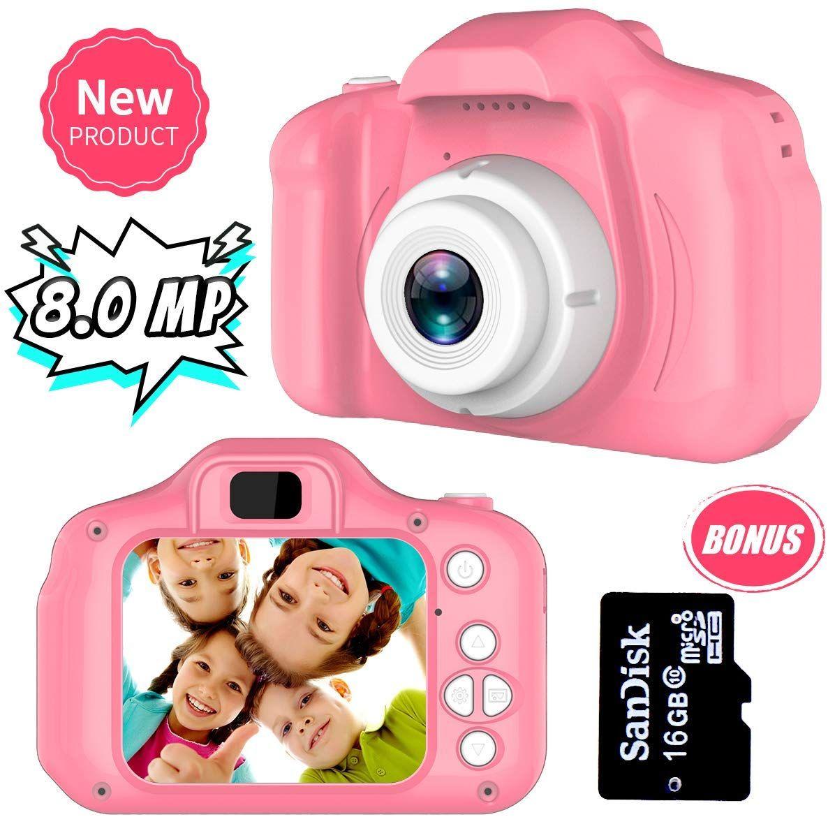 Appareil photo enfant Atoup Appareil Photo Numérique - Rechargeable Avec Carte  Tf 32Go Bleu