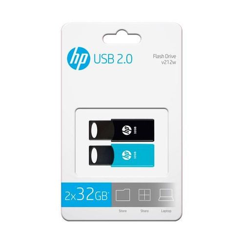 Hp Hpfd212-32-twin Negro Azul Pack 2 Unidades Memoria Flash Usb 2.0 Pendrive 32gb