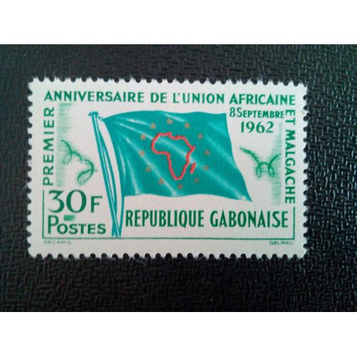 Timbre Gabon Yt 163 Problème De L'union Africaine-Malgache 1967 ( 071012 )
