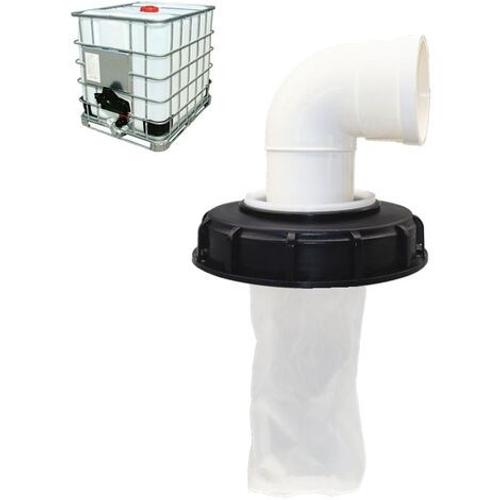 Filtre IBC en nylon lavable avec couvercle Réservoir de pluie IBC 1000 litres 165 mm Feutre aiguilleté¿(DN150) 90 degrés¿