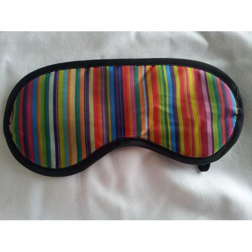 Bandeau Cache Yeux Masque De Sommeil Rayures Verticales Multicolores