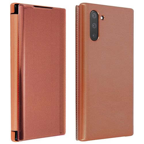 Étui Galaxy Note 10 Chromé Strié Clapet Translucide Rigide Fin Léger - Rose Or