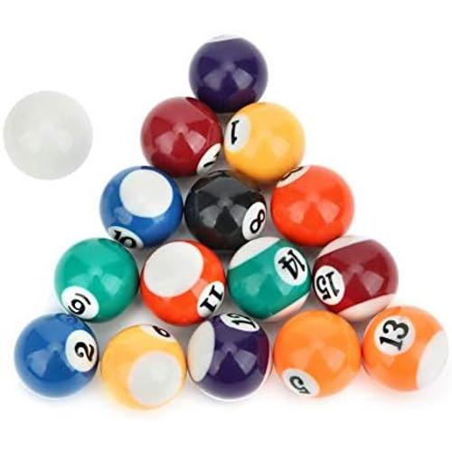 Ensemble De Billard Mini Pool Ball, 16pcs 32mm Résine Kids Pool Billard Ball Billard Table Comprend 15 Boules Numérotées Et 1 Boule De Repère