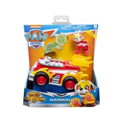 Pat Patrouille : Marcus Et Camion De Pompier Rouge - Vehicule Mighty Pups Super Paws - Figurine Chien - Paw Patrol
