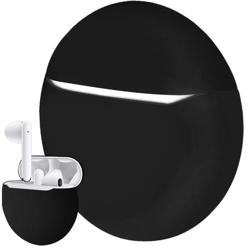 Coque de Protection en Silicone Compatible avec Huawei FreeBuds 3 True Wireless Earbuds Étui de Protection avec Port de Chargement Accessible (Noir)