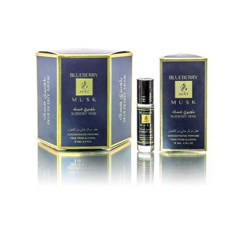 Lot De 6 Huile Parfumé Blueberry Musk 6 Ml De Ayat Perfumes - Homme Et Femme - Longue Durée En Flacon Roll-On 6ml - Parfum Halal S 