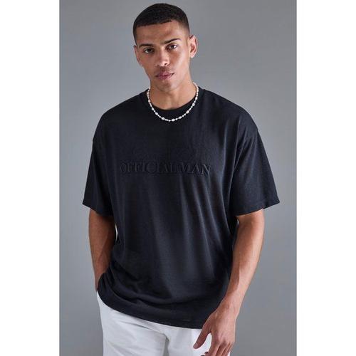 Overszied Limited 3d Embroidered Burnout Mesh T-Shirt Homme - Noir - M, Noir