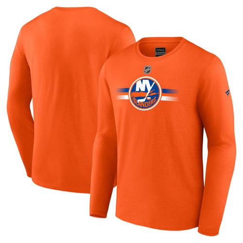 T-Shirt Orange À Manches Longues Authentic Pro Secondaire Des Islanders De New York De Marque Fanatics Pour Hommes