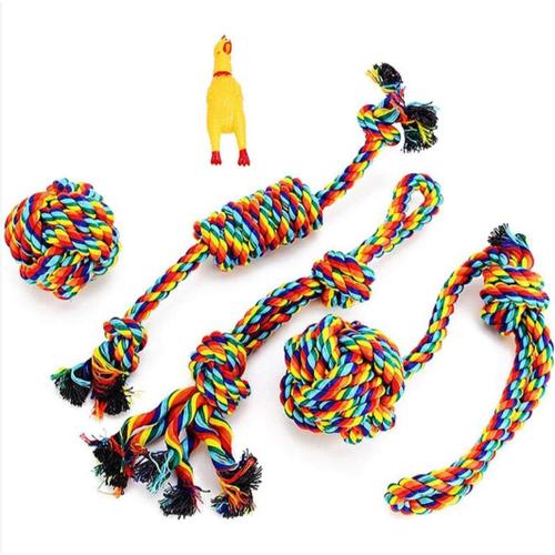 Jouet En Corde Pour Chien, Jouet En Corde Pour Chien, Ensemble De Jouets En Corde Pour Chien, Jouet À Mâcher Interactif, Bénéfique Pour Le Nettoyage Des Dents Du Chien, Pour Chiot Petits/Moyens Chiens