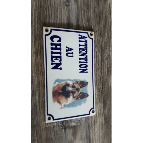 Plaque Attention Au Chien Email