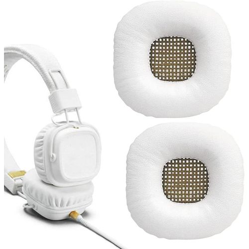 1 paire de coussin Coussinets de Remplacement,Hauteépongeélastique et cuir PU de haute qualité,pour Marshall Major I&II Oreillette Mousse Coussin¿blanc¿