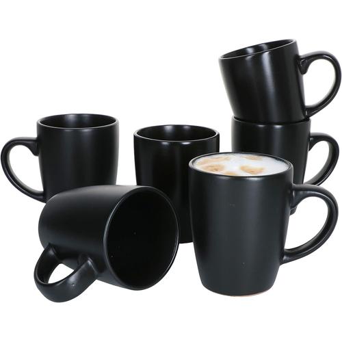 Noir Kattegat Lot De 6 Tasses À Café, 250 Ml, Noir Mat, Pour 6 Personnes, En Faïence, Pour Boissons Chaudes Telles Que Le Thé, Le Café Et Bien D¿Autres, Vaisselles À Thé, Rondes