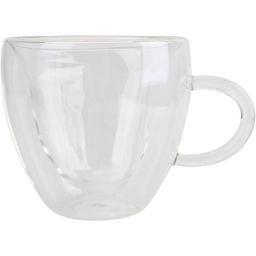 A Tasse Café Tasse En Verre À Double Paroi De 180ml/240ml, Tasse De Thé, De Bière, De Jus, De Café, Tasse Cadeau En Forme De C¿Ur D'amour, Verres Mugs Et Soucoupes (Color : A)