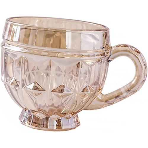 Amber Mug Accueil Élégant Chocolat Lait Style Boisson Verticale Tasse Transparente Tasses Résistantes À La Bière Café Unique Cappuccino Boire Chaleur Boissons Poignées Jus Vin Chaud Assortiment De