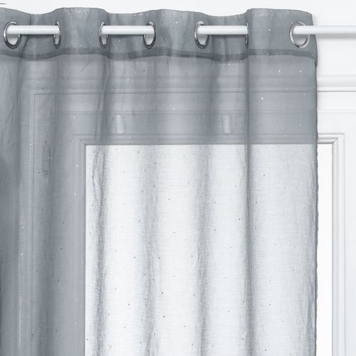 Voilage Design 3d Pois - 140 X 240 Cm - Gris