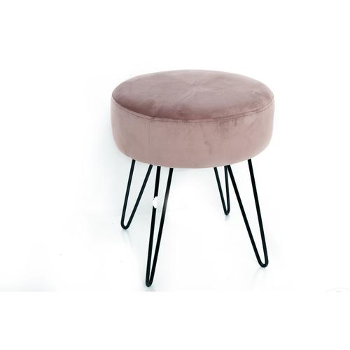 Tabouret En Velours Isio - Diam. 35 X H. 40 Cm - Rose