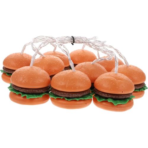 Couleur Assortie 1 Jeu De Ficelle Guirlande Lumineuse Burger Lumières De En Plein Air Décor De Chambre Gobelincore Lumières De Fil De Cuivre Décor De Glace Mode Hamburger Plastique