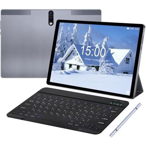 Tablette Tactile 10.1 Pouces VANWIN S18 Android 12,8Go+128Go-TF 1To,7000mAh Batterie,octa core avec Cas + Clavier + Stylo(Gris)