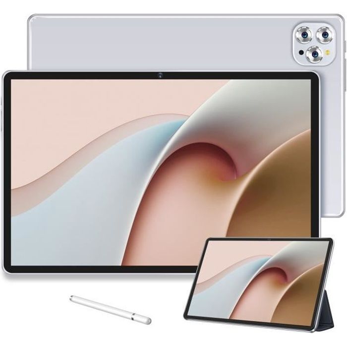 Tablette tactile - VANWIN V62 - 10,1" - RAM 8Go - ROM 256Go - Android 12 - Blanc - 4G Lte+ 5G WiFi + Bookcover