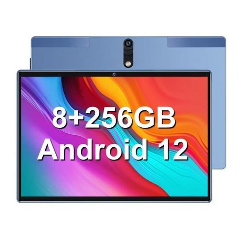 Tablette Tactile S18 10 Pouces Android 12, 8 Go RAM + 256 Go ROM-1 To Extensible Octa-Core Tablette avec WiFi-6 7000mAh Bleu