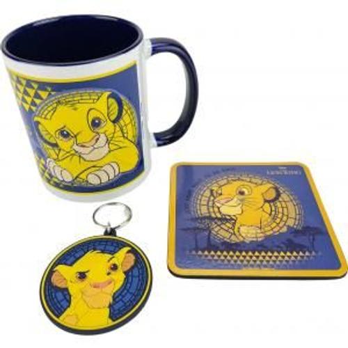 Le Roi Lion - Ensemble cadeau Mug, Dessous de verre et Porte-clés Simba